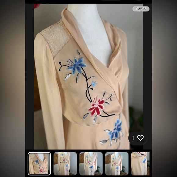 Rodarte for Target Dresses & Skirts - Rodarte vintage peach Floral Silk Wrap Dress Size 11